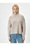 Basic Stand Collar Oversize Sweater - 3
