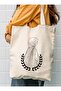 Canvas Fabric Hijab Girl's Cloth Bag with Turning Back - Cream - Çınar Cloth Bag - 6