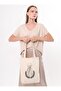 Canvas Fabric Hijab Girl's Cloth Bag with Turning Back - Cream - Çınar Cloth Bag