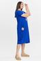 Women's Large Size Diamond Embroidery Detail Blue Dress - 6