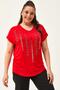 Women's Large Size Leopard Stone Printed Red Blouse - 3
