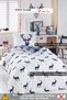 Junior Duvet Cover Set Single Deer Dark Blue - 3