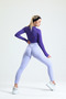Lilac Gathered Hips and Extra Push up Seamless High Waist Hip Shaping Women's Leggings - 6