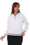 Collared Plus Size Striped Blouse