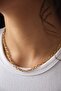 Steel Textured Chain Necklace Minimal Thin Interlocking Chain Necklace 4mm Non-Tarnish