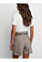 71563 Camel Shorts with High Waist and Belt - 2