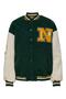 Onlmoon Teddy Bomber Low Sleeve Oversize Plush College Coat with Embroidered Sleeves and Front - 2