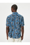 Summer Shirt Short Sleeve Floral Pattern Classic Collar Viscose Fabric - 4
