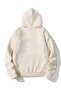 Unisex Beige Happiest Printed Oversize Hooded Sweatshirt - 3