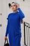 Begin Gathered Knitwear Dress 1219 - Cobalt Blue - 4