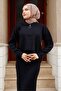 Peyda Dress Sweater Double Knitwear Set 1222 - Black - 3
