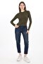 Stretch Fabric Cotton Crop T-Shirt - Slim Fit - Khaki - 2