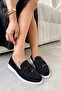 Rouge Black Suede Moccasin Women's Shoes - 2