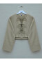 Beige Front Double Tie Jacket and Skirt Set - 2