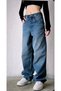 Tibet Baggy Buckle Detailed Loose Fit Wide Leg Comfortable Baggy Jean Jeans Loose Women's Trousers