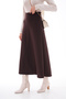 Women's Puff Scuba Hijab Bitter Brown Flared Skirt - 5