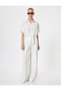 Aerobin Fabric Crop Shirt - Short Sleeve with Front Tie Detail - 2