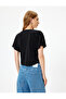 Crop Blouse with Knot Detail, V-Neck, Short Batwing Sleeves - 4