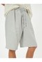 Oversize Shorts Linen Bermuda Shorts with Drawstring Waist and Pocket Detail - 5