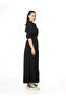 Full Length Black Shirt Dress - 5