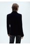 Kalıplı kadife blazer ceket - 4