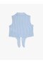 Waist Tied Crop Sleeveless Shirt - Gingham - 2