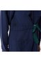 Women's Relaxed Fit Long Sleeve Shirt Collar Navy Blue Dress - 5