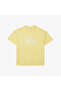 Men's Oversize Fit Crew Neck Printed Yellow T-Shirt - 3