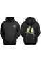 Unisex Lovebirds Design Front Back Printed Regular Fit Black Sweatshirt