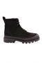 16157-22K Men's Lace-Up Strech Casual Boots Black Suede Genuine Leather