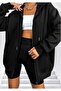 Women Men Lover 2 Pieces Set Oversize Hooded Zippered Unisex Sweatshirt - 4