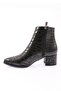 Si-07K Women's 22K Pointed Toe Heeled Ankle Boots Black Croco - 3