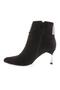 K100-22K Women's Silver Stone Heeled Boots Black Suede - 3