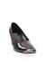 Black Patent Leather Wrinkled Toe Low-Cut Pointed Toe High Heels - 6672621 - 2