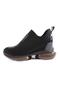 Women's Mega Thick Sole Stretch Detailed Silver Stone Sneakers Shoes Black 21653136 - 3