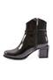 790-22K Women's Crystal Stone Heeled Boots Black Patent Leather - 3