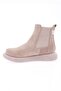 1501 Women's Stretch Detailed Boots Beige Suede Genuine Leather - 3