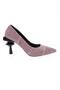 Pointed Toe Low-Cut Salmon Wrinkled Thin Heeled Women's Shoes - 23623261
