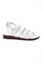Women's Flip Flops Strappy Ankle Sandals White Genuine Leather 2723218