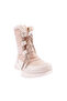 1058 Women's Fur Accessory Lace-Up Boots Nude - 2