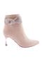 K100-22K Women's Silver Stone Heeled Boots Beige Suede