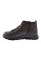 Men's Lace-Up Zippered Boots Brown Genuine Leather 361722696 - 3
