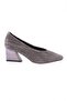 Women's Blunt Toe Low-Cut Goblet Heeled Shoes Platinum Wrinkled 23453261