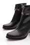742-22k Women’s Glittery Thread Detail Heeled Boots BLACK PATENT - 4
