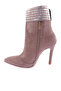 Women's Pointed Toe Crystal Stone Thin Heeled Boots Mink Suede 53573247 - 3