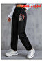 High Elastic Leg Black Jogger Sweatpants