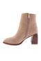 Women's Thick Heeled Boots with Blunt Toe Accessories Mink Suede 2623272211442322 - 3