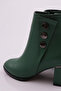 Women's Row Buckle Side Zipper Heeled Boots Green 5172534 - 4