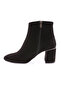 111-2164 Women's Heeled Short Boots with Zipper BLACK SUEDE - 3