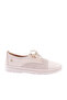Women's Rubber Laced Casual Shoes Beige Genuine Leather 10103